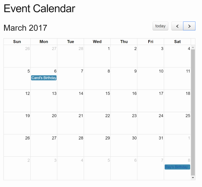 An Example of a Static Site with a Dynamic Calendar