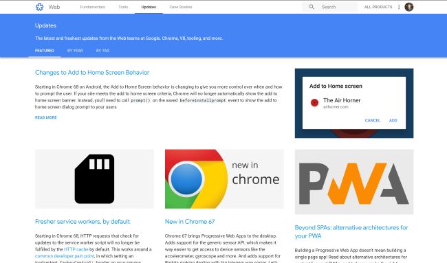 Chrome's Update page