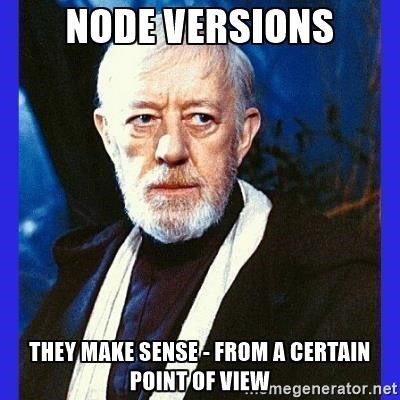 Stupid meme gif about node versioning