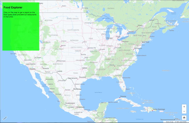 Map centered on America