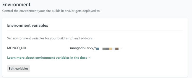 Netlify environemnt settings