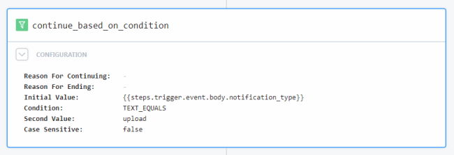 Filtering on upload events