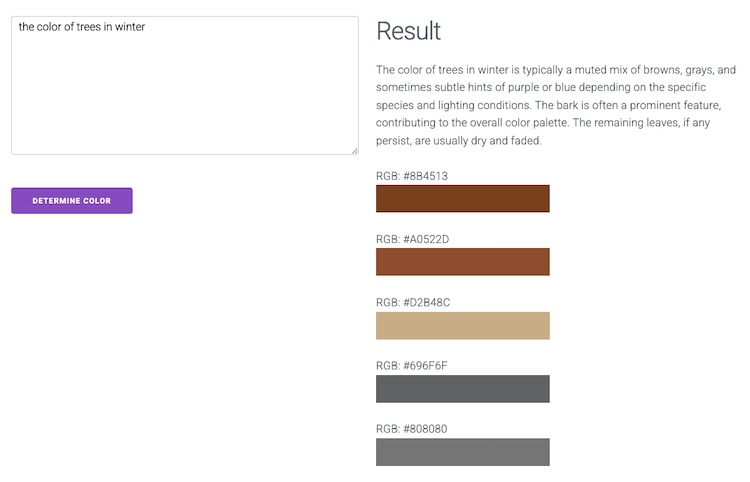 the color of trees in winter