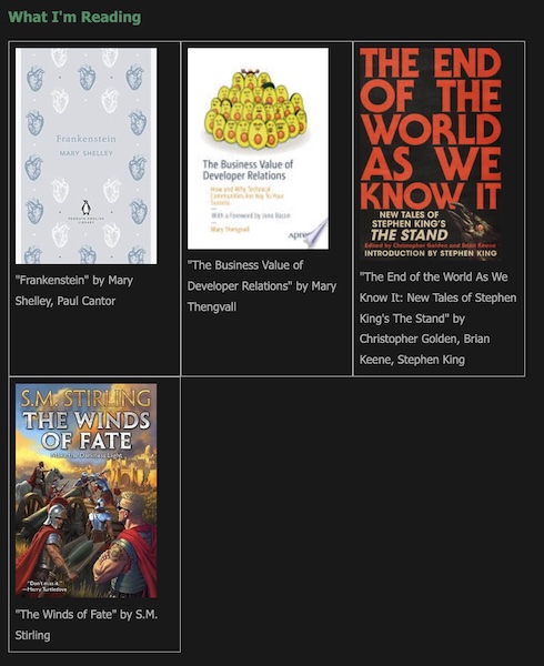 screenshot from my list of books