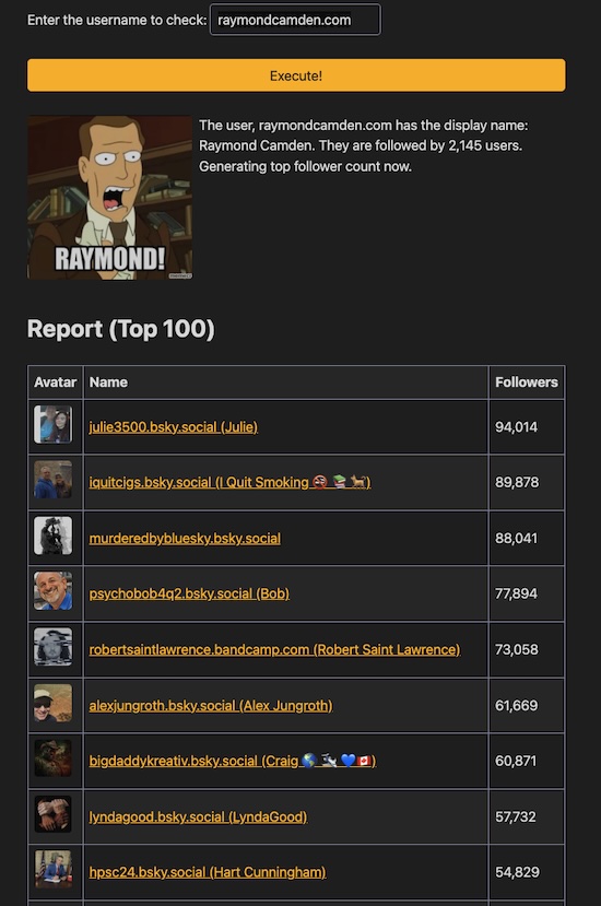 App view showing the form