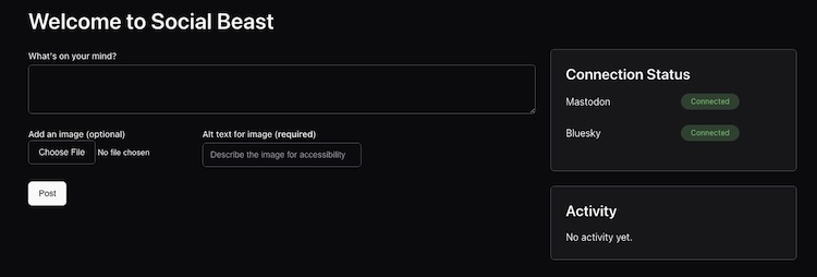 App view showing the form