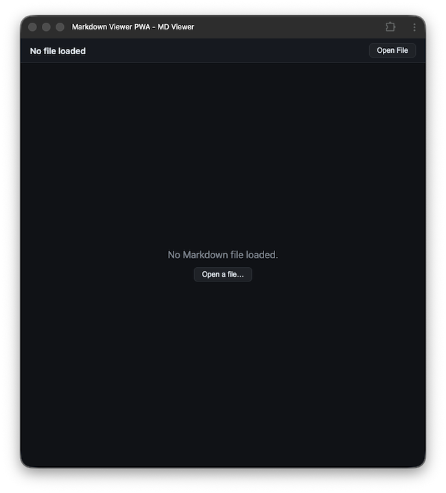App with nothing loaded
