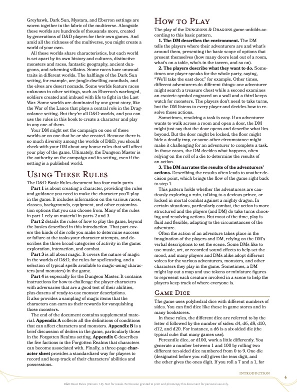 Page from DND Manual